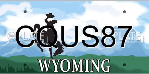 CQUS87 Wyoming License Plate