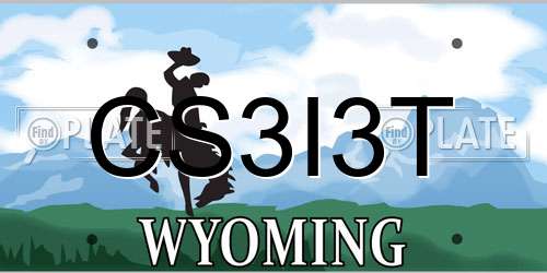 CS3I3T Wyoming License Plate