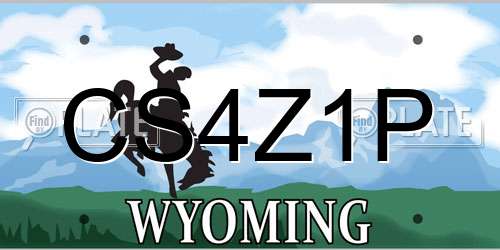 CS4Z1P Wyoming License Plate