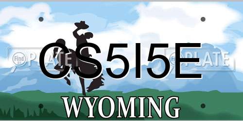 CS5I5E Wyoming License Plate