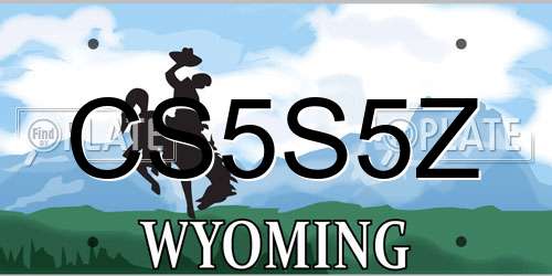 CS5S5Z Wyoming License Plate