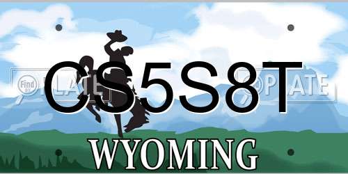 CS5S8T Wyoming License Plate