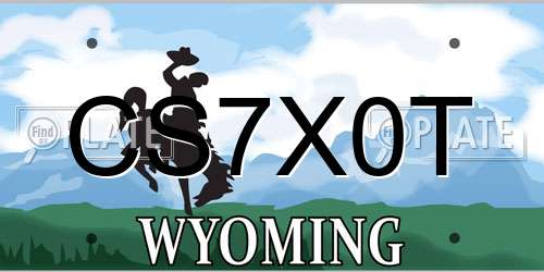 CS7X0T Wyoming License Plate