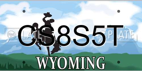 CS8S5T Wyoming License Plate