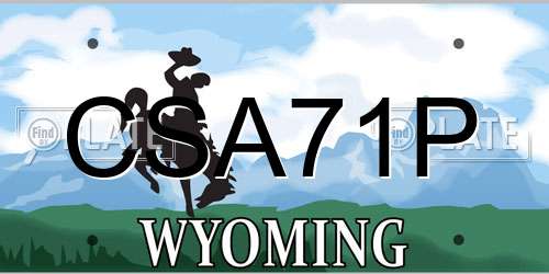 CSA71P Wyoming License Plate