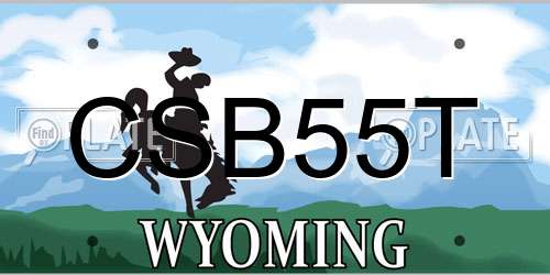 CSB55T Wyoming License Plate