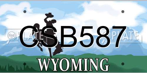 CSB587 Wyoming License Plate