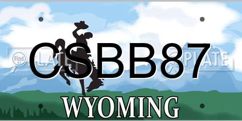 CSBB87 Wyoming License Plate