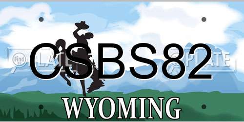 CSBS82 Wyoming License Plate