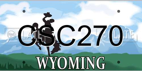CSC270 Wyoming License Plate