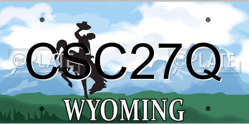 CSC27Q Wyoming License Plate
