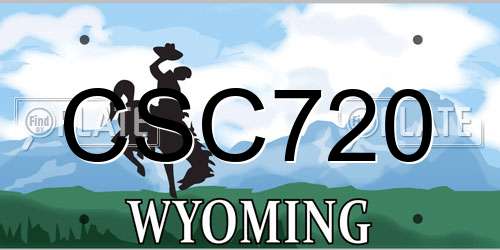 CSC720 Wyoming License Plate