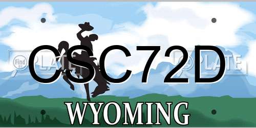 CSC72D Wyoming License Plate