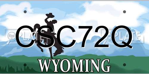 CSC72Q Wyoming License Plate