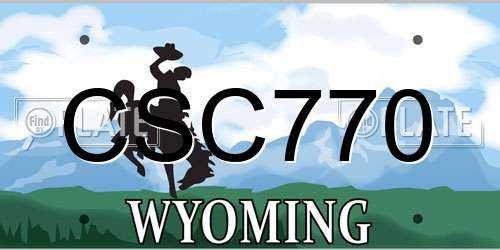 CSC770 Wyoming License Plate