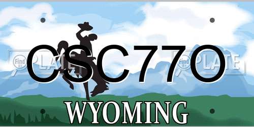 CSC77O Wyoming License Plate