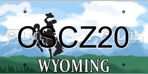 CSCZ20 Wyoming License Plate