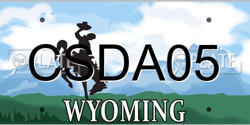 CSDA05 Wyoming License Plate