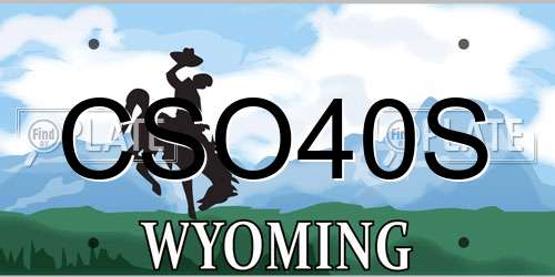 CSO40S Wyoming License Plate