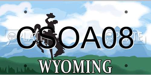 CSOA08 Wyoming License Plate
