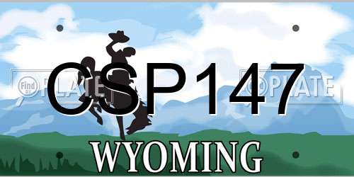 CSP147 Wyoming License Plate