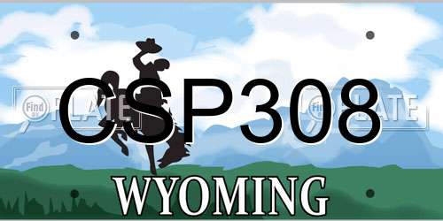 CSP308 Wyoming License Plate