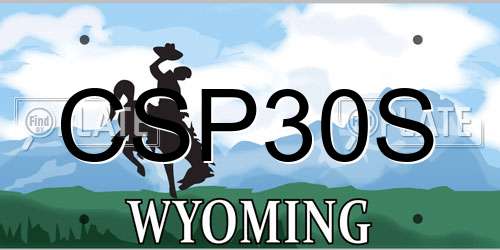 CSP30S Wyoming License Plate