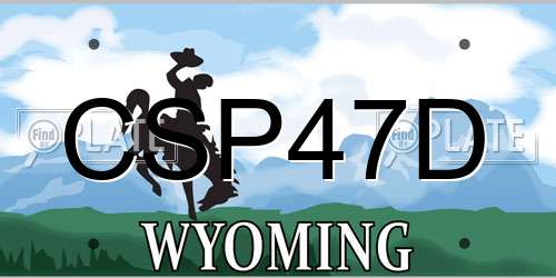 CSP47D Wyoming License Plate