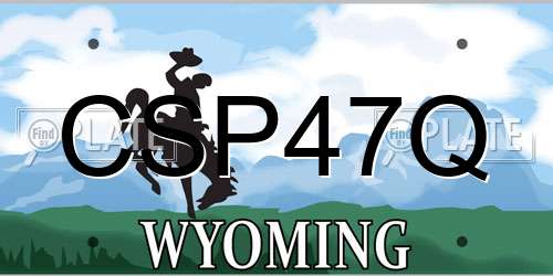 CSP47Q Wyoming License Plate
