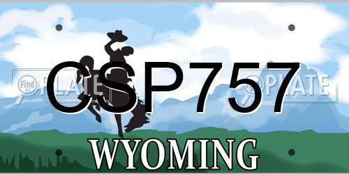 CSP757 Wyoming License Plate