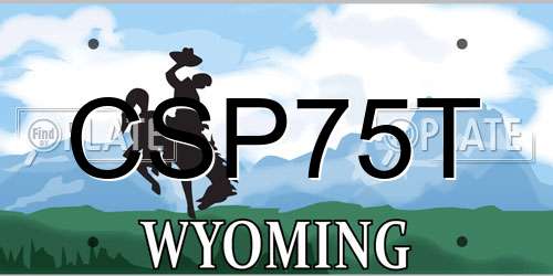 CSP75T Wyoming License Plate