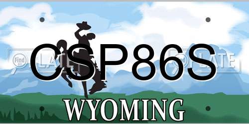 CSP86S Wyoming License Plate