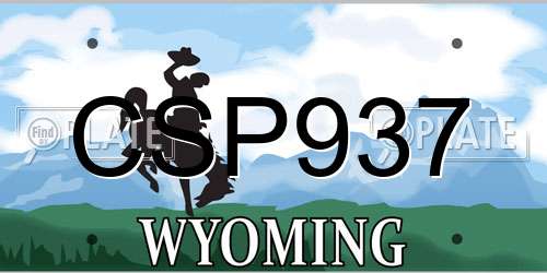 CSP937 Wyoming License Plate