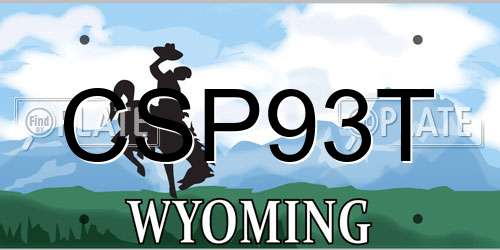 CSP93T Wyoming License Plate