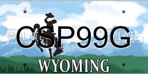 CSP99G Wyoming License Plate