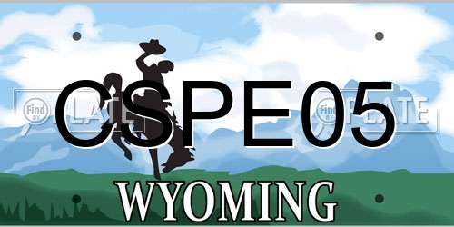 CSPE05 Wyoming License Plate
