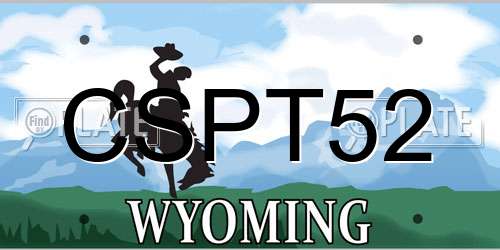 CSPT52 Wyoming License Plate