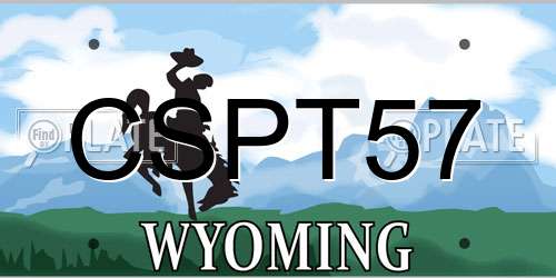 CSPT57 Wyoming License Plate