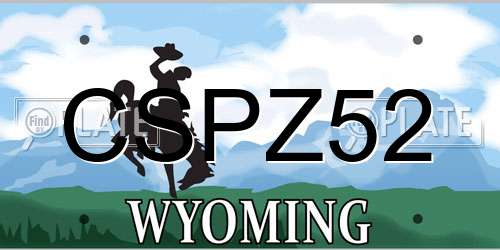 CSPZ52 Wyoming License Plate