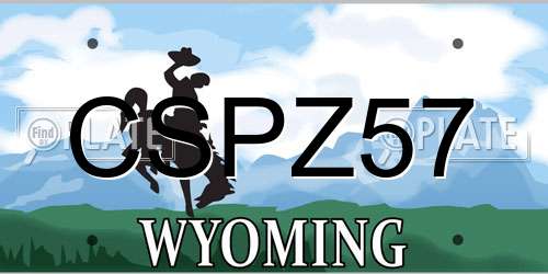 CSPZ57 Wyoming License Plate