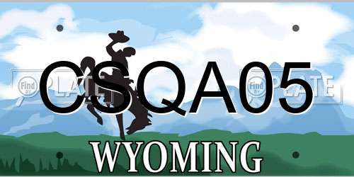 CSQA05 Wyoming License Plate