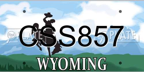 CSS857 Wyoming License Plate
