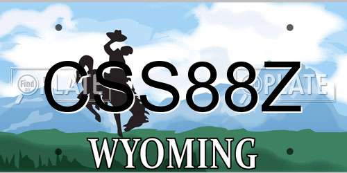 CSS88Z Wyoming License Plate