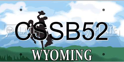 CSSB52 Wyoming License Plate