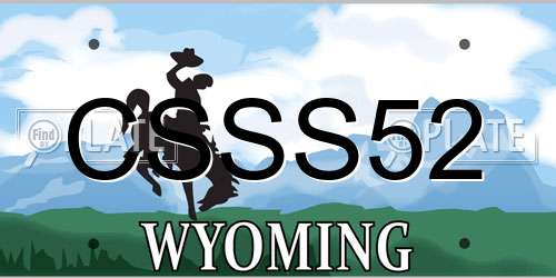 CSSS52 Wyoming License Plate