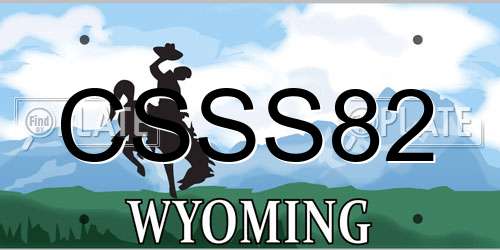 CSSS82 Wyoming License Plate