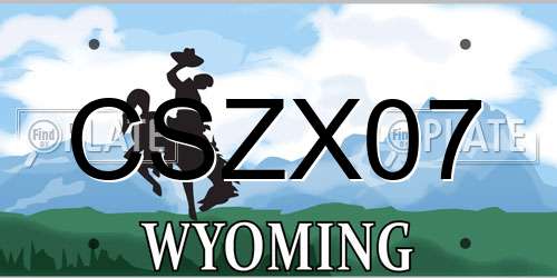 CSZX07 Wyoming License Plate