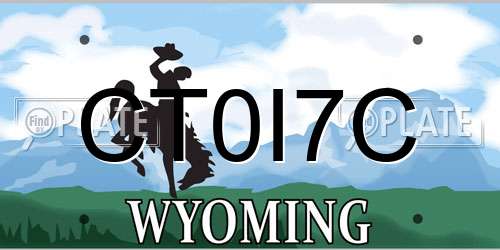 CT0I7C Wyoming License Plate