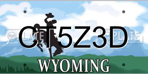 CT5Z3D Wyoming License Plate