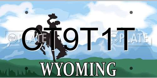 CT9T1T Wyoming License Plate